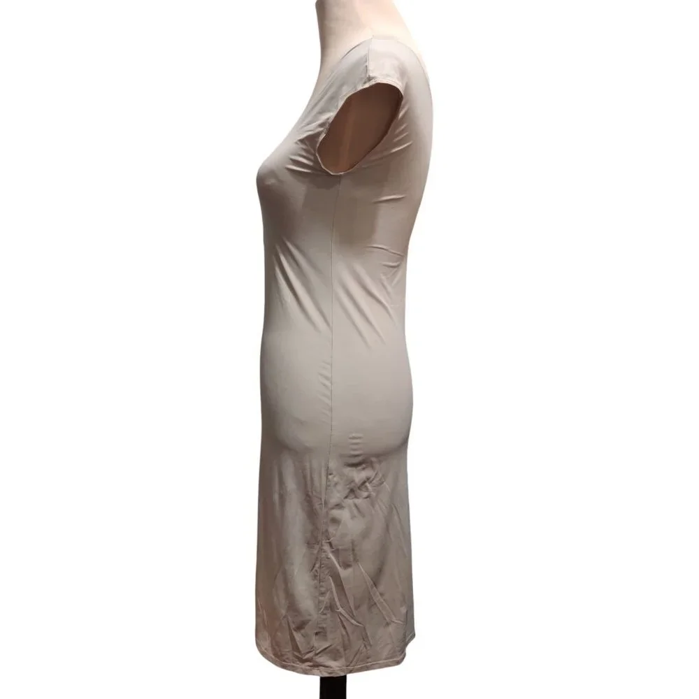 House of California M Nude Nylon Slip Dress Vintage Made in USA Shapewear Liner